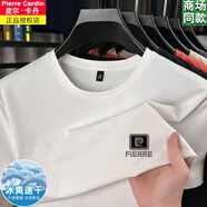 皮爾卡丹（pierre cardin）短袖T恤男2025夏季款冰絲圓領(lǐng)體恤休閑寬松透氣涼感半袖男裝 白色【撿漏】 XL 180 【建議155-170斤】