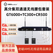 AMSAUDIO老破話筒GT6000真分集雙通道無線話筒接收機舞臺直播工程演出 GT6000+TC300+CR500（腰包