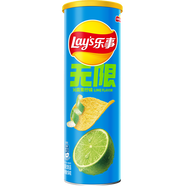 樂事（Lay's）無限薯片 沁爽青檸味 104g 罐裝 膨化食品 零食 休閑食品 