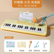 樂(lè )樂(lè )魚(yú)（leleyu）37鍵電子琴兒童玩具樂(lè )器初學(xué)者早教帶話(huà)筒小鋼琴男女孩生日禮物