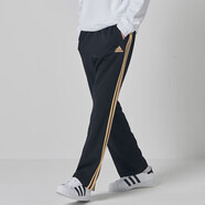 阿迪達(dá)斯 （adidas）運(yùn)動(dòng)褲男秋季寬松透氣直筒褲跑步運(yùn)動(dòng)防風(fēng)休閑褲 黑金直筒褲 3XL