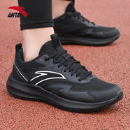 安踏（ANTA）飛揚(yáng)跑鞋男鞋2025秋季中考體測(cè)輕便舒適軟底網(wǎng)面透氣運(yùn)動(dòng)跑步鞋 基礎(chǔ)黑/象牙白-5 【網(wǎng)面透氣】 42 (8.5碼)
