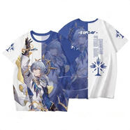 崩壞星穹鐵道周邊衣服流螢黃泉砂金知更鳥(niǎo)遐蝶男女短袖T恤痛衣夏 米白色 05-星期日 12XL 成人M碼 【建議100-120斤】