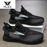 MLEX瞳龐男鞋專(zhuān)營(yíng)店帕拉鞋2025夏季透氣網(wǎng)面休閑鞋男士洞洞鞋 黑色【升級款】 標準運動(dòng)鞋碼 43 標準運動(dòng)鞋碼