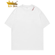 KIN DON棉質(zhì)短袖T恤男情侶夏季新款明線分割設(shè)計體恤衫2025新款 白色 M