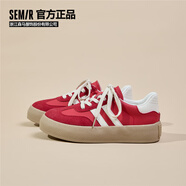 Semir女鞋德訓鞋女春夏透氣百搭休閑運動(dòng)鞋板鞋女SFYM233655 圣誕紅 36