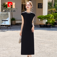 皮爾卡丹針圓領(lǐng)釘珠黑色連衣裙女2025夏季新款優(yōu)雅氣質(zhì)輕熟風(fēng)無(wú)袖背心裙織 黑色 品質(zhì)升級(jí)版 L 建議110-120斤