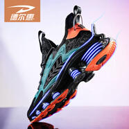 德?tīng)柣荩―EERWAY）跑步鞋男鞋春季運動(dòng)刀鋒減震體育厚底跑鞋輕便跑鞋 黑色 39