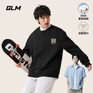 GLM敖瑞鵬代言衛(wèi)衣男美式休閑春秋季重磅款青少年男女圓領(lǐng)潮牌時尚外 【重磅】黑#摘星星 5XL