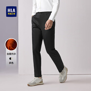 HLA海瀾之家休閑褲男商務(wù)中腰直筒彈力褲子男春季HKCAD1J002T 黑色花紋02 30 170/74A 推薦113~118斤