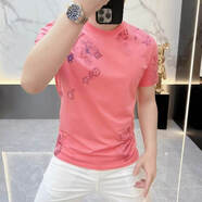 COLORFUL GEMSPinkShortSleeveTeeMen2025潮帥氣修身顯瘦 粉紅色 【品質(zhì)】 L 115-130斤