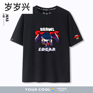 歲歲興荒野亂斗BrawlSars游戲周邊棉男潮流衣服 黑色3 2XL