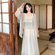 FOX.G吊帶半身裙連衣裙女裙子夏季衣服女裝2025新款法式小個子穿搭套裝 背心+開衫+半身裙【三件套】 均碼 【建議120斤以內(nèi)】