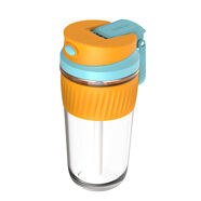 miGo玻璃杯ins風高顏值吸管杯子產(chǎn)婦便攜感水杯女可愛大容量 海邊搖搖 550ml