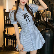 妙奕嘉連衣裙女2025春夏新款純欲裙子夏季小香風(fēng)小個(gè)子穿搭套裝女兩件套 學(xué)院風(fēng)蝴蝶結條紋襯衫裙套裝 M 【建議110斤以?xún)取?
                                         title=