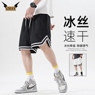 IZEXX美式運(yùn)動短褲男夏季寬松籃球褲透氣速干休閑五分褲子IZ56黑色XL