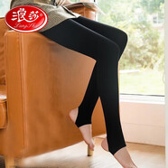 浪莎打底褲女秋冬保暖褲女士加絨加厚打底褲襪 黑色踩腳1條 300g