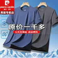皮爾卡丹T恤男夏季薄款速干體恤男上衣運(yùn)動(dòng)涼感polo冰絲衫重磅100%純真棉 特價(jià)抗皺boy官方店旗艦藍(lán)色+灰色【冰絲/2件】 M 【105斤內(nèi)】