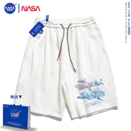 NASA STONE聯(lián)名短袖t恤男夏季新款潮流寬松純棉學(xué)生百搭上衣半袖情侶裝夏裝 白色褲子 L 推薦體重120-130斤