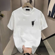 圣大保羅（POLO&RACQUET CLUB）保羅戰(zhàn)馬印花款2025圓領(lǐng)爆款潮流百搭T恤- 白色 M80-95斤 均碼