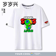 歲歲興荒野亂斗BrawlSars游戲周邊棉男潮流衣服 白色2 S