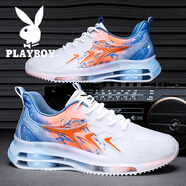 花花公子鞋子男款男鞋2025秋冬季新款厚底休閑網(wǎng)面鞋男士厚底運動(dòng)老爹鞋男 藍桔 CPL1253405 41