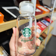 星巴克杯子夏季新品藍色冰川三角玻璃吸管杯小清新大容量水杯咖啡杯禮物 搖搖杯 400ml