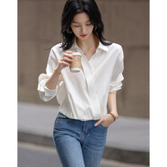 德瑪納【疊搭不費力】春季氣質(zhì)翻領(lǐng)云朵棉襯衫松緊下擺遮肉襯衣女裝上衣