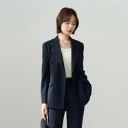 伯德小姐西裝外套女士夏季職場高級感面試正裝小個子職業(yè)西服套裝 TZ03 藏藍西裝 【春秋款】 L -適合105-113斤可穿