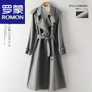 羅蒙（ROMON）風(fēng)衣外套女chic中長(zhǎng)款簡(jiǎn)約百搭2024春秋季新款韓版氣質(zhì)英倫風(fēng)大衣 灰 M 建議96-105斤