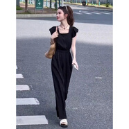 MODX時尚大碼連體褲女士2025春夏新款小個子連體衣氣質(zhì)外穿連體褲 黑色 L 建議100-110斤