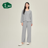 松山棉店羅紋家居服男女士長(cháng)袖套裝可外穿7A抑菌抗靜電美拉德色系睡衣睡褲