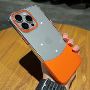 桐汝壁ins風拼接殼適用iPhone16手機殼磁吸充電蘋果13ProMax新款透明12磨砂保護套15男女14pro情侶plus防 橙色【高透版】上下插拼色-自帶防塵網(wǎng) iPhone 16
