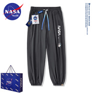 NASA BASE官方潮牌休閑褲男女款秋冬季青少年束腳大碼宇航員加絨長(zhǎng)褲子男 HKE-505宇航員-深灰（冰絲褲） 2XL （160-180斤）