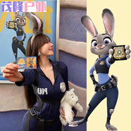 何佳功朱迪兔子衣服辣妹動漫兔女郎兔子警官cos朱迪女警性感成人戰(zhàn)袍漫 藍色兔子警官套裝 170 M