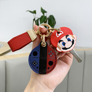 萬(wàn)沁珊適用九號電動(dòng)車(chē)NFC卡套nfc鑰匙包9號電動(dòng)鑰匙感應卡可愛(ài)保護套殼 九號圓形皮游戲機+馬里奧+紅色短繩