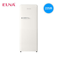 優諾（EUNA）BC-225R 復古冰箱單門大容量冷藏冷凍小型美式家用客廳冰箱 奶油白