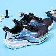 anta kids兒童UFO5.0跑步鞋男童秋季新款運動(dòng)鞋旋鈕扣逐月2追風(fēng)6大童鞋 5509-3黑/淺紫藍/清水藍【駭浪+ 40 (250mm)