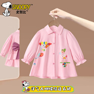 史努比女童連衣裙2025秋裝新款兒童洋氣刺繡裙子小女孩春秋長(cháng)袖公主裙 甜美蝴蝶結 90 建議身高80-90cm