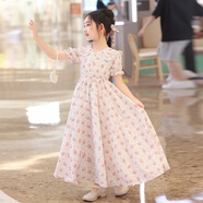 HUALIN FASHION廣州十三行女童夏裝公主裙甜美露肩連衣裙2025 X16粉色 120 cm
