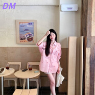 DALEY MODE甜美減齡防曬襯衫女外套粉色蝴蝶結(jié)印花長袖寬松中長上衣夏季新款 襯衫 均碼