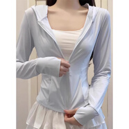 棉致夏季冰絲薄款防曬衣女2025新款連帽開(kāi)衫防曬服修身緊身短外套上衣 454藍色【高品質(zhì)21.5】 XL 120-140斤