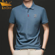 金盾（KIN DON）商務(wù)Polo衫2025新款短袖t恤寬松翻領(lǐng)夏季純棉 藍色 均碼 m