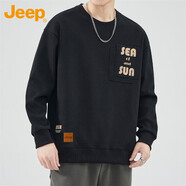 吉普（JEEP）美式高端Jeep男士長袖t恤新款圓領(lǐng)黑色打底上衣2025年春季重磅衛(wèi) 1001黑色Jeep【專柜正品】 2XL 推薦141-160斤
