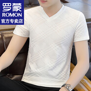 羅蒙（ROMON）冰絲短袖t恤男春夏季新款寬松短袖男T速干半袖打底衫上衣服男裝  8833白色 XL （約120-135斤可穿）
