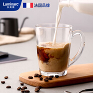樂(lè)美雅（Luminarc）玻璃杯咖啡杯泡茶杯子耐高溫牛奶杯微波爐可用高顏值把杯320ml*2