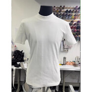 主意范（ZHUYIFAN）王嘉爾同款白色收袖口t恤男美式修身顯肌肉健身短袖彈力收腰半袖 白色【面料升級款】 推薦指數 L 115至130斤可穿