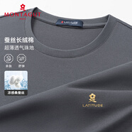 夢(mèng)特嬌（MONTAGUT）polo衫短袖男夏季翻領(lǐng)長(zhǎng)絨棉含桑蠶絲涼感透氣T恤 深灰  3XL /56 