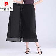 皮爾卡丹一片式西裝半身裙女2025春夏新款高腰顯瘦中長(cháng)款裹裙包臀a字長(cháng)裙 黑色雪紡夏款 3XL 腰圍2尺4/適合131-140斤