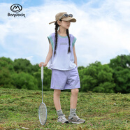 半度閑親子女童速干運(yùn)動(dòng)背心套裝夏裝25新款兒童夏季兩件套 元?dú)庾?160